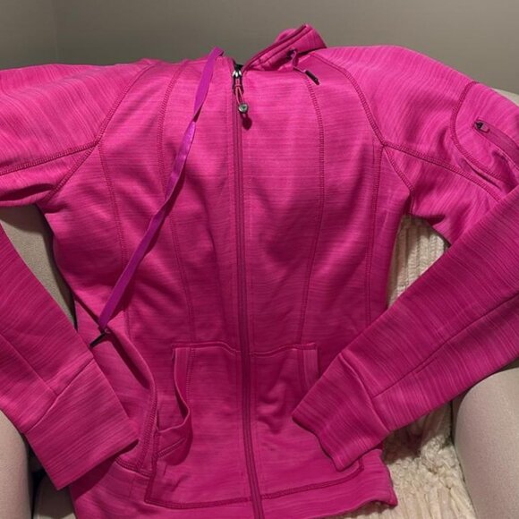 90 Degree Pink Heathered Athletic Zip-Up Hoodie- Size Large - Picture 2 of 6